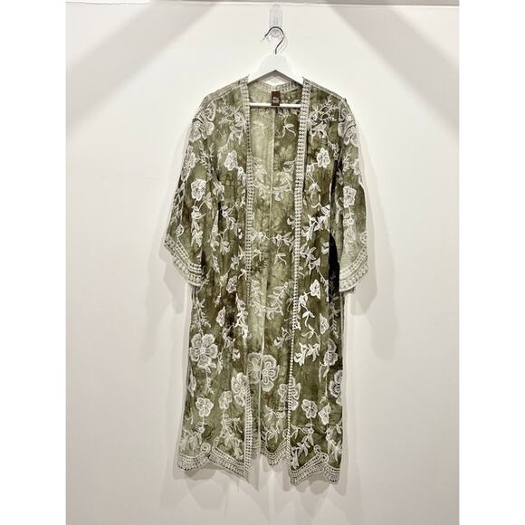 Raj Emery Embroidered Duster Kimono - Picture 3 of 16
